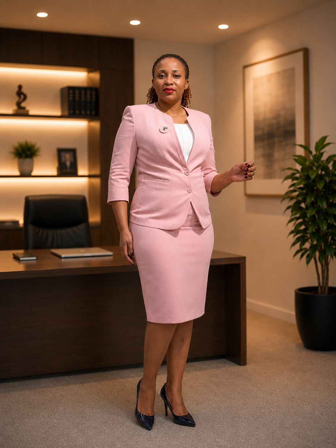 Blush Pink Executive Skirt Suit